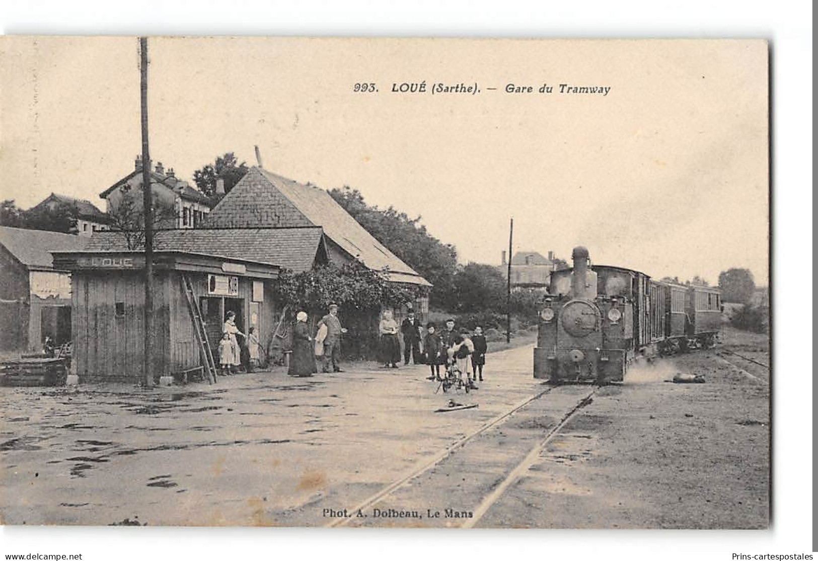 CPA 72 Loué La Gare Et Le Train Tramway - Loue