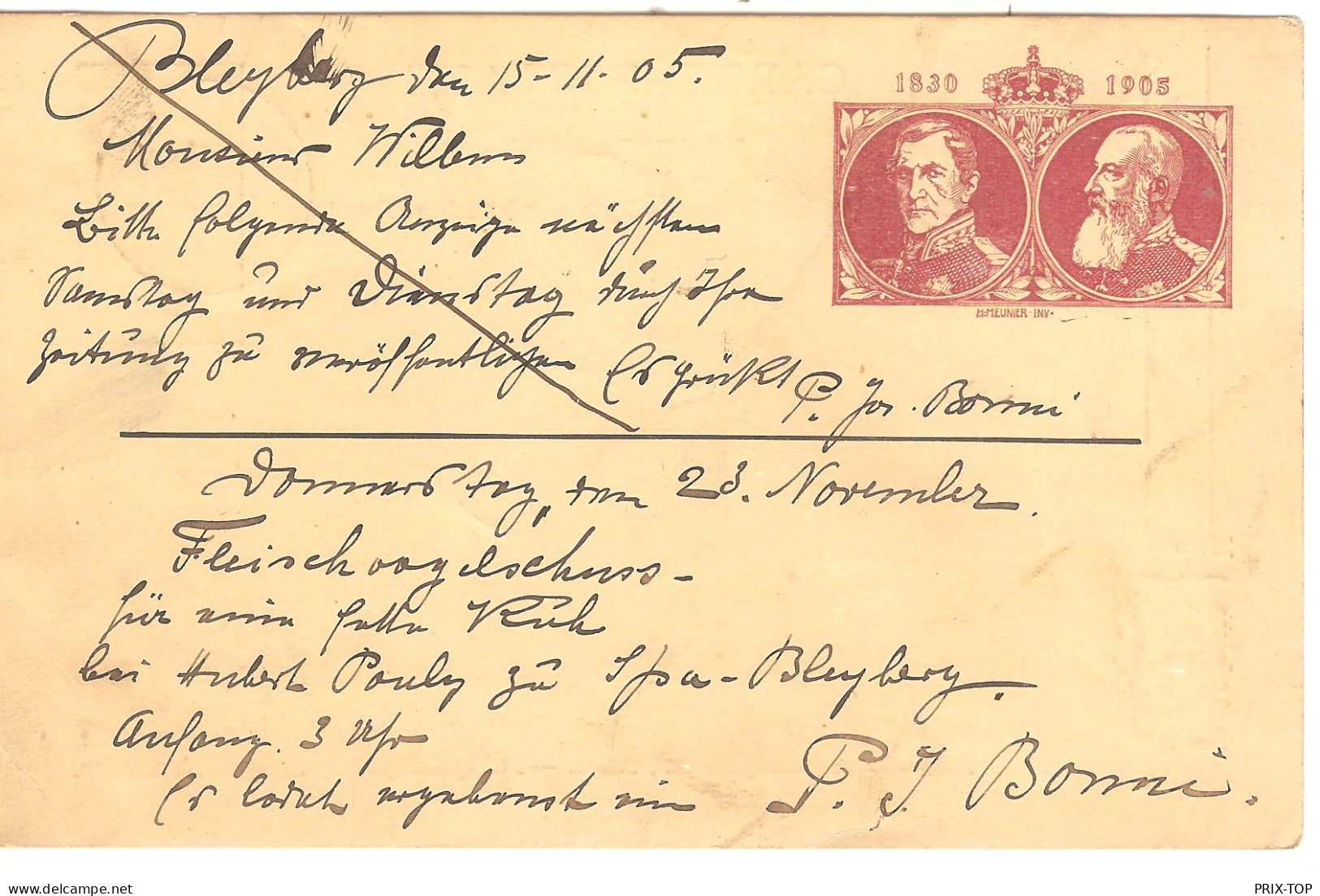 Entier CP 75° Anniversaire Canton De L'Est Obl. Beyberg (Montzen) 10/11/1905 > Rédacteur Journal Aubel C. D'arrivée - Landpost (Ruralpost)