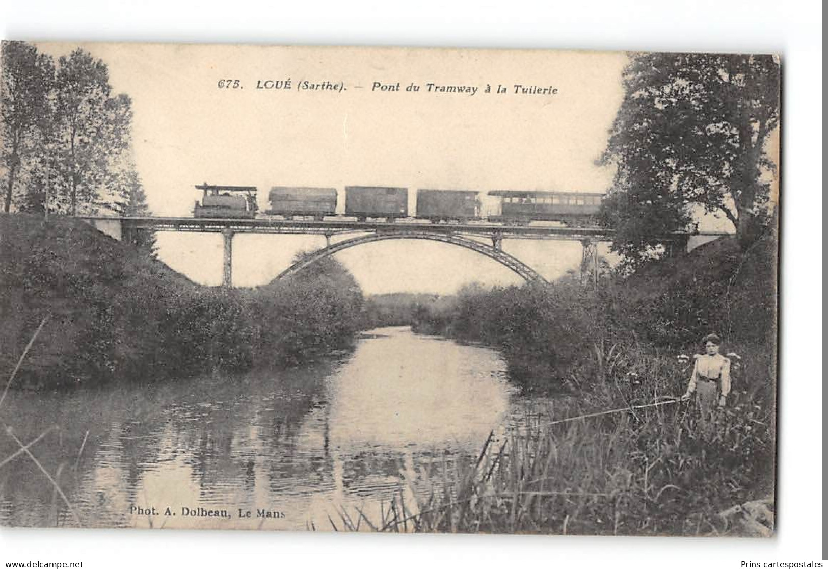 CPA 72 Loué Pont De La Tuilerie Et Le Train Tramway - Loue