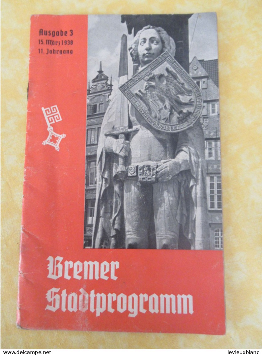 Bremen/ Allemagne / Stadtprogramm / Freie Hansestadt Bremen Innere Stadt / Langhoff & Krohn / 1938         PGC565 - Breme