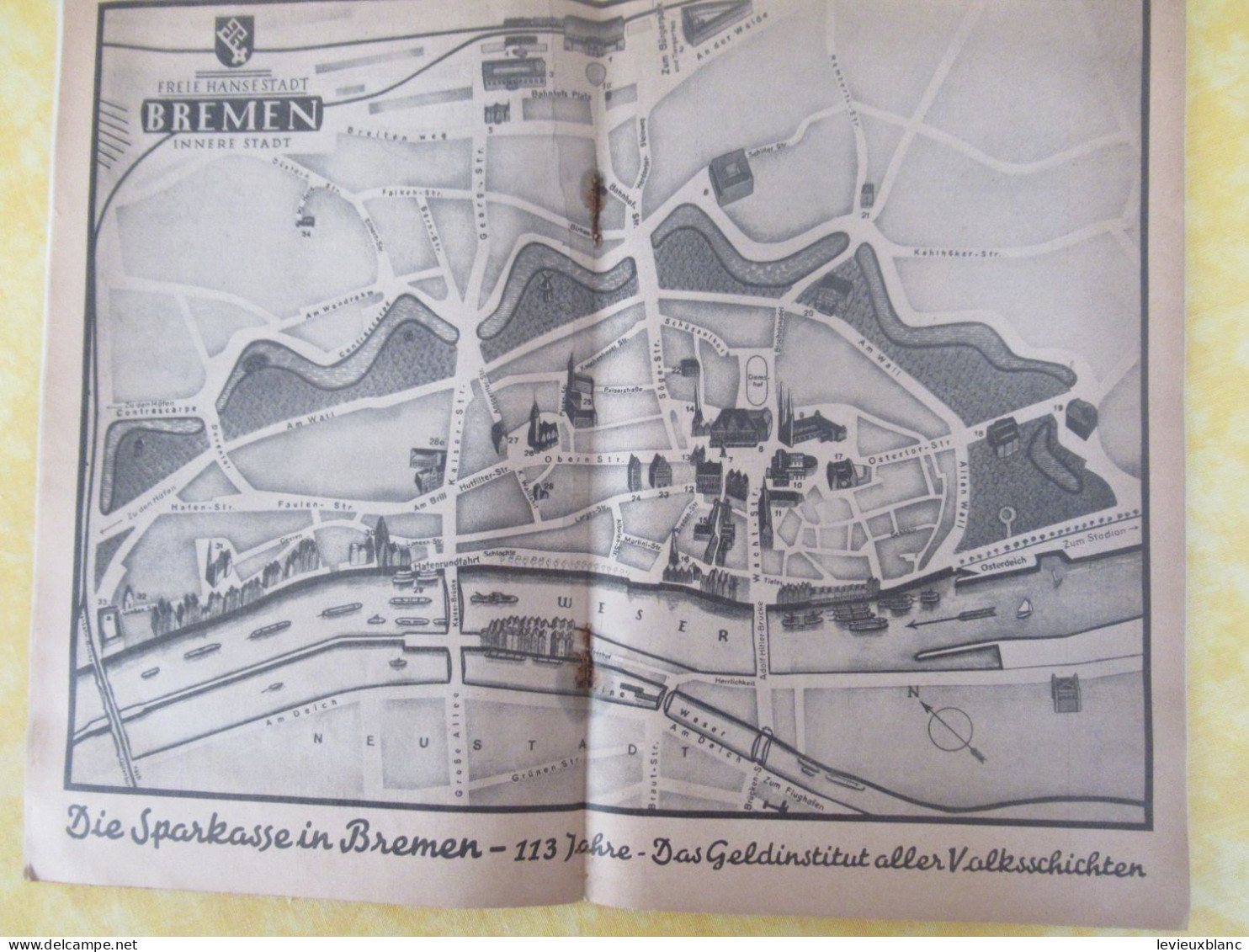 Bremen/ Allemagne / Stadtprogramm / Freie Hansestadt Bremen innere stadt / Langhoff & Krohn / 1938         PGC565