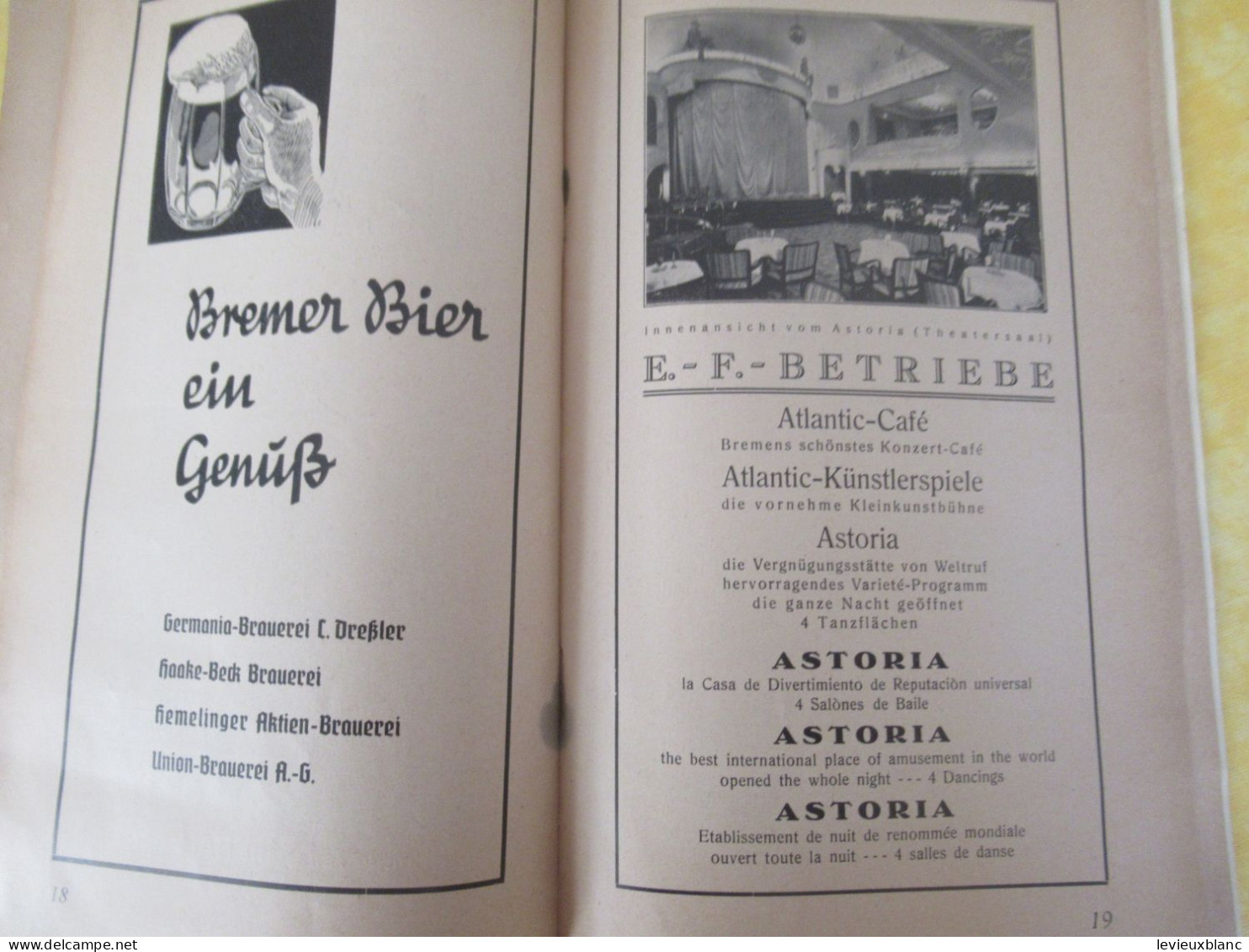 Bremen/ Allemagne / Stadtprogramm / Freie Hansestadt Bremen innere stadt / Langhoff & Krohn / 1938         PGC565