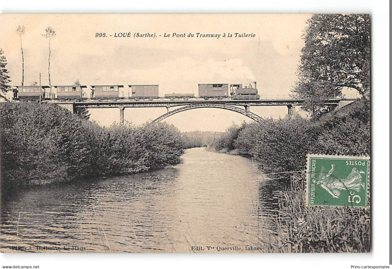 CPA 72 Loué Pont De La Tuilerie Et Le Train Tramway - Loue