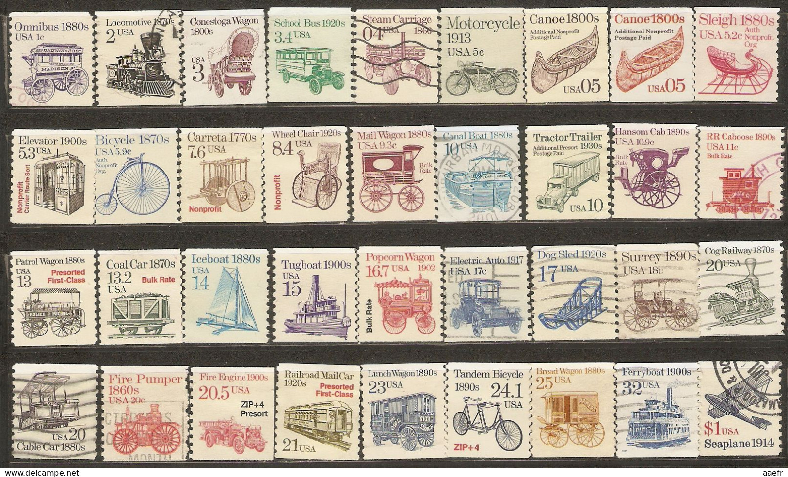 Etats-Unis - USA - Série Transports - Petit Lot De 36 - 22 NSG - 14° - Vrac (max 999 Timbres)