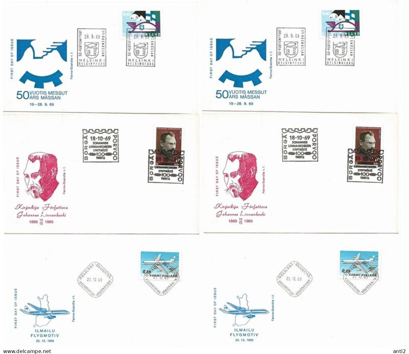 Finland   1969 7 Different FDC Issued This Year, - Lettres & Documents