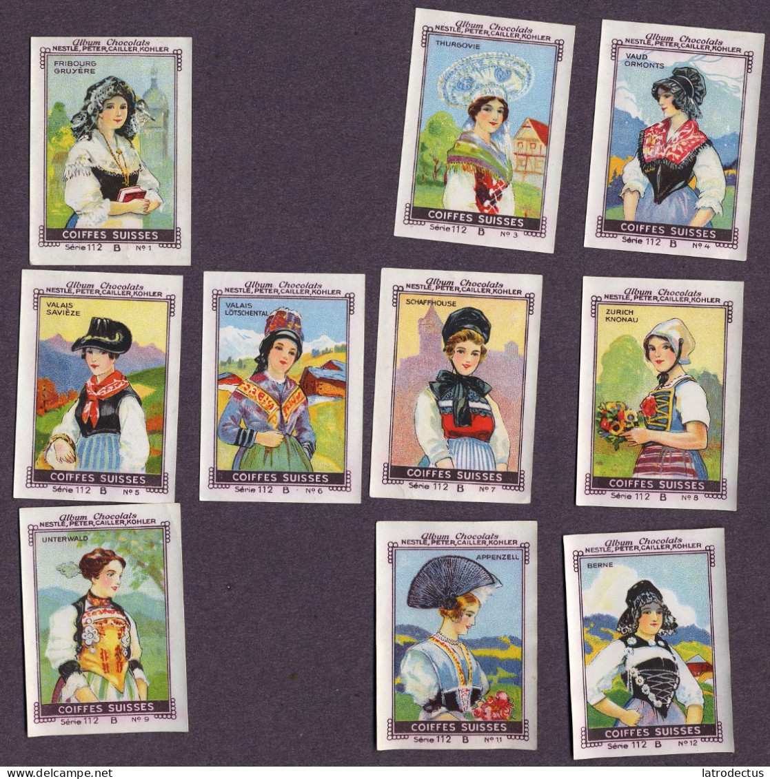 Nestlé - 112B - Coiffes Suisses, Swiss Ladies Caps, Schweizer Damenmützen - Serie (2 Missing) - Nestlé