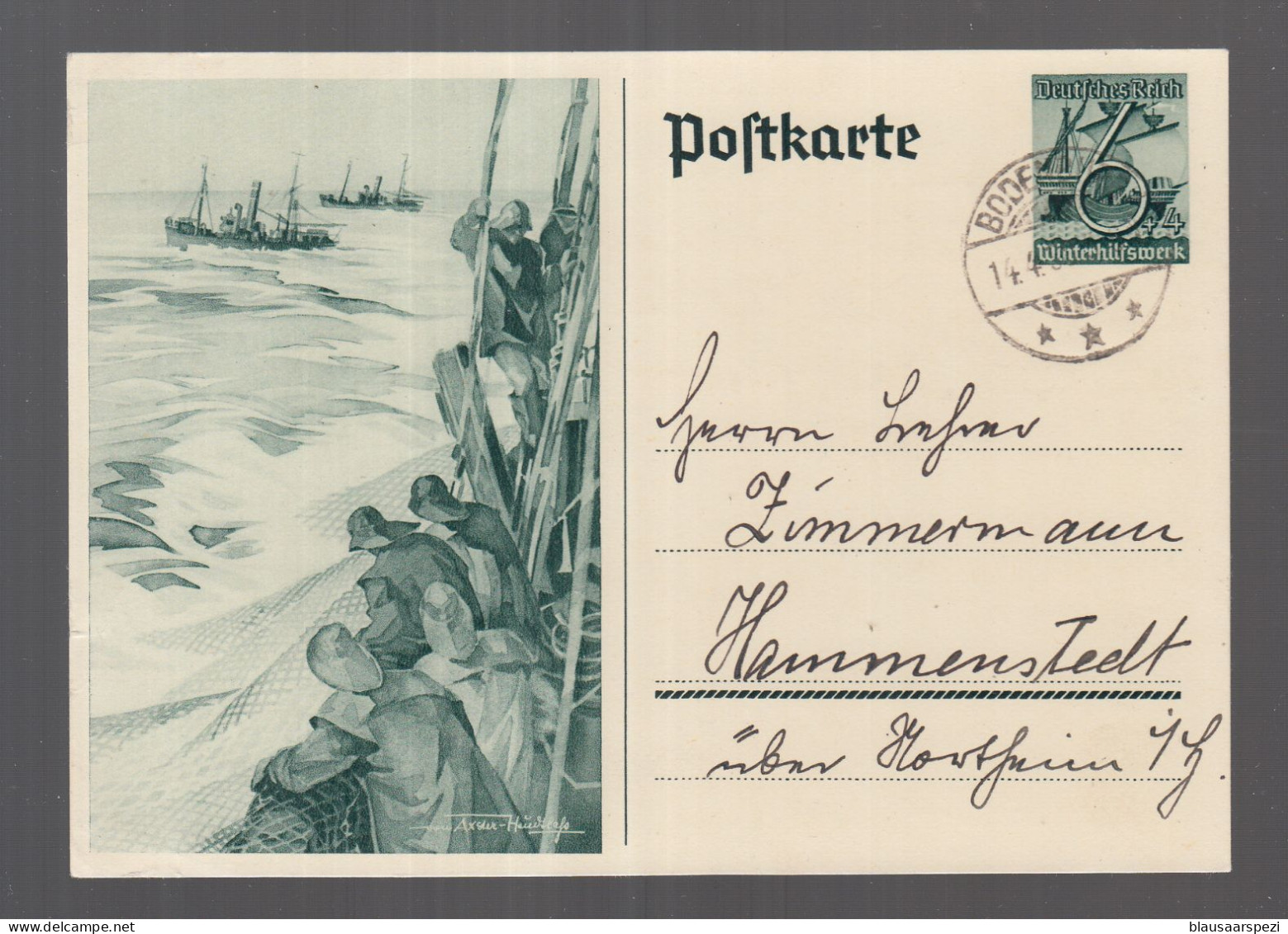 GS AK NS Militaria Propaganda Karte 3.Reich Winterhilfe Hochseefischer ST Bode.... ?? (Neu 008 ) - Cartes Postales