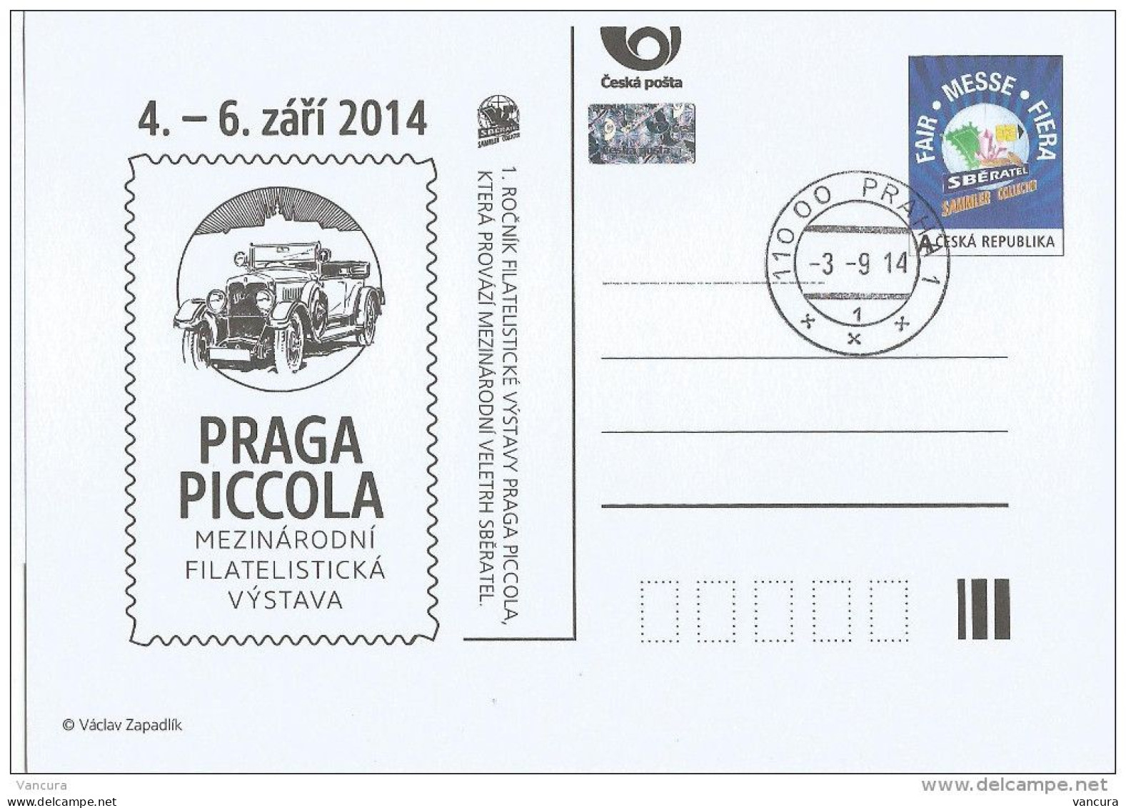 CDV 166 Czech Republic Sberatel/Collector/Sammler 2014 Veteran Car - Cartes Postales