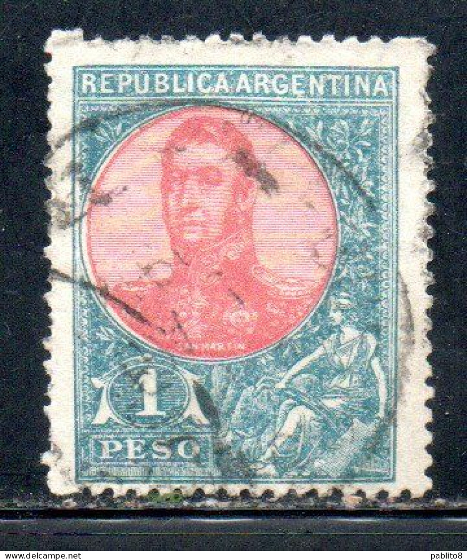 ARGENTINA 1908 1909 JOSE DE SAN MARTIN 1p USED USADO OBLITERE' - Gebraucht