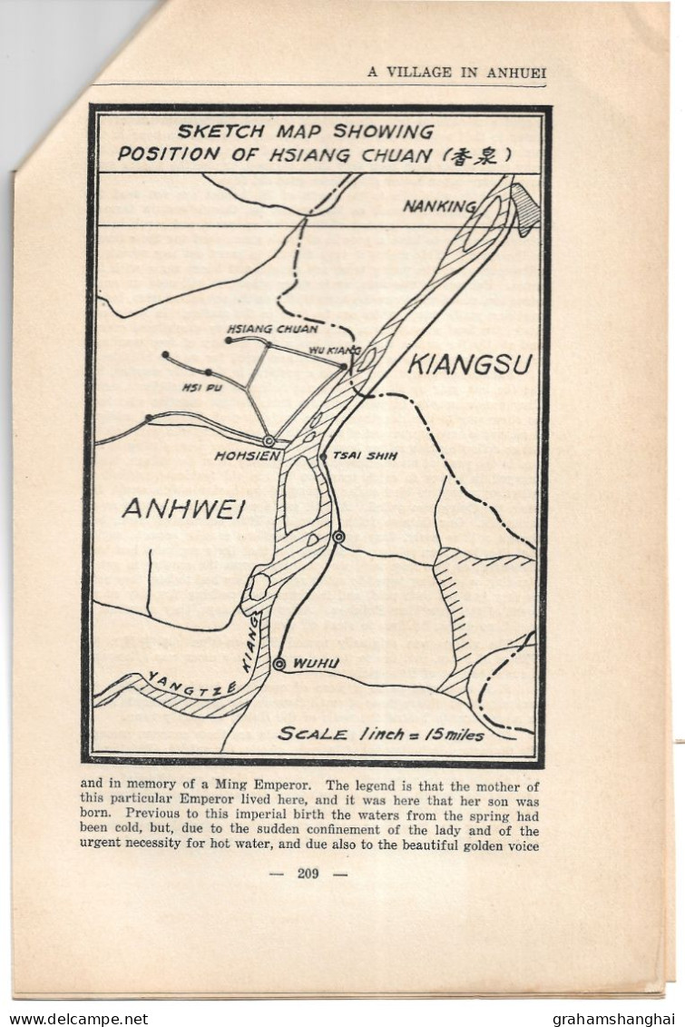 Magazine Article 'China Journal' 1936 "A Village In Anhuei" By Rewi Alley Anhui Province Chinese Rural Life 中国安徽 - Geschiedenis