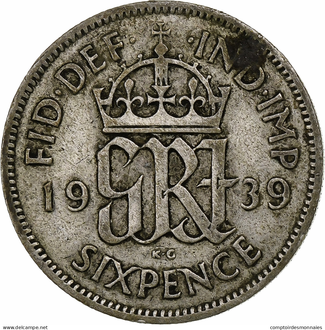 Grande-Bretagne, George VI, 6 Pence, 1939, Argent, TB, KM:852 - H. 6 Pence