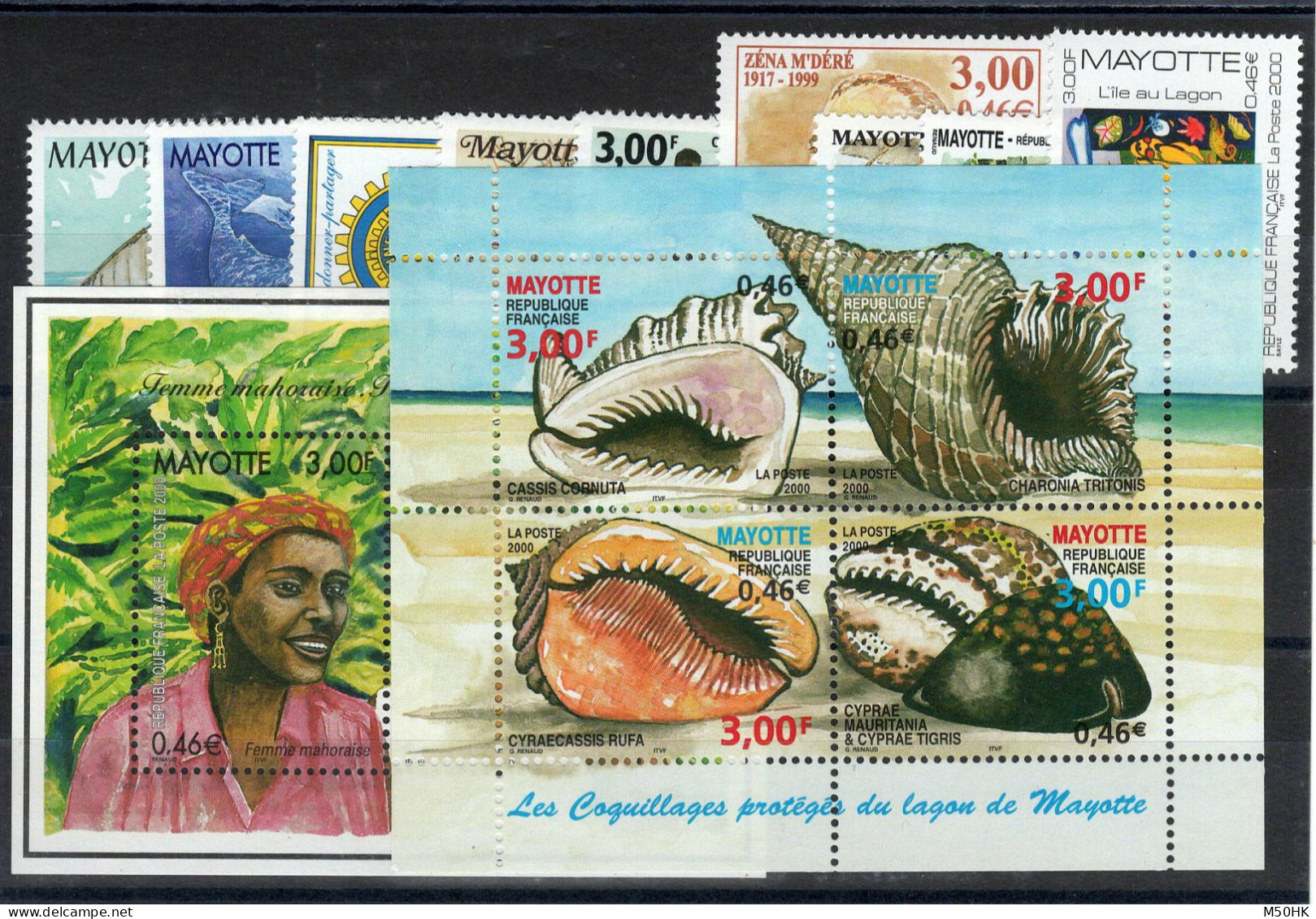 Mayotte - Année 2000 N** MNH Luxe Complète , YV 81 à 95 , 15 Timbres , Cote 51,80 Euros - Neufs