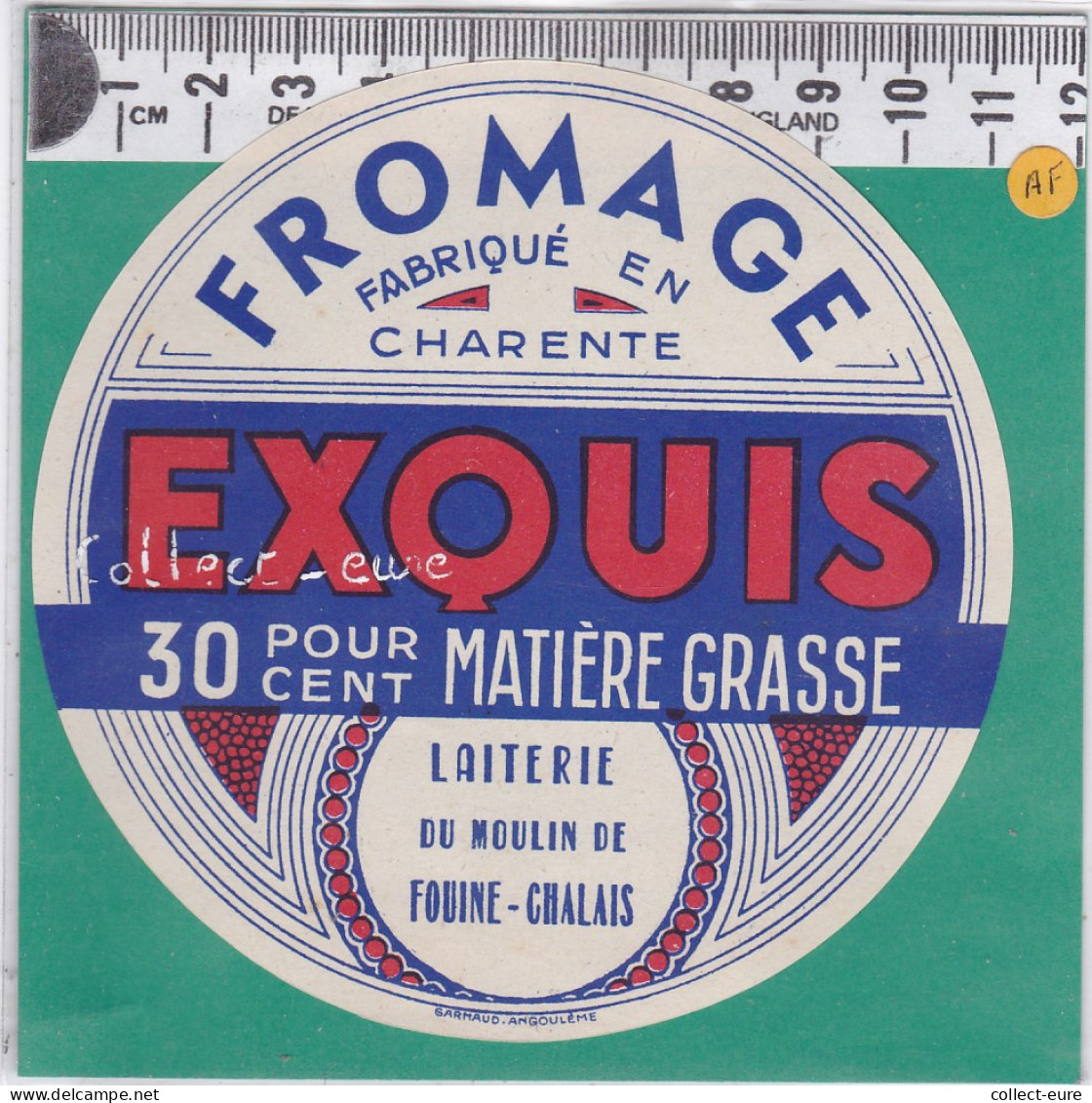 C911 FROMAGE EXQUIS  MOULIN DE FOUINE CHALAIS CHARENTE 30 % - Fromage