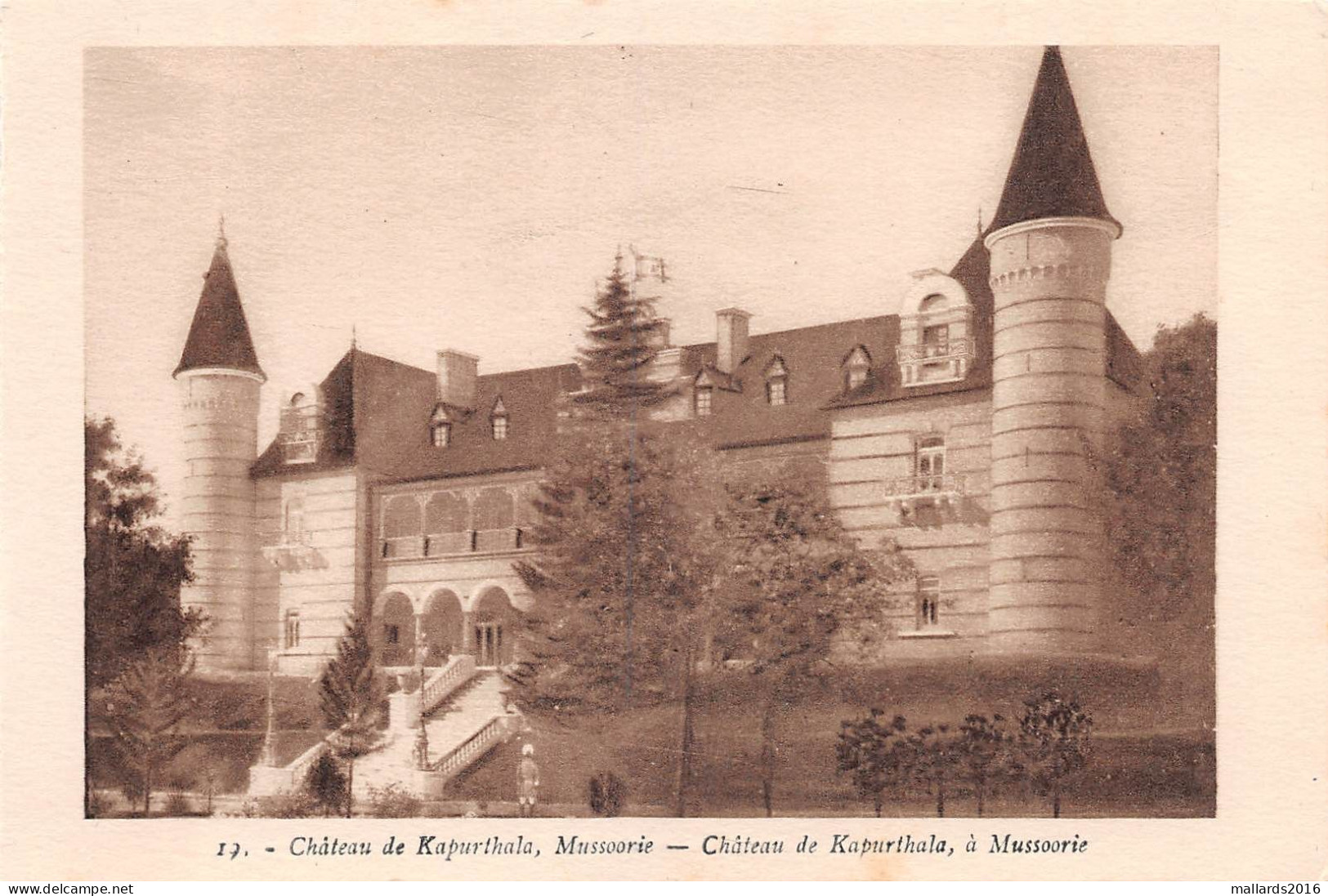 KAPURTHALA, PUNJAB, INDIA - CHATEAU DE KAPURTHALA, MUSSOORIE ~ A VINTAGE CARD #240337 - Inde