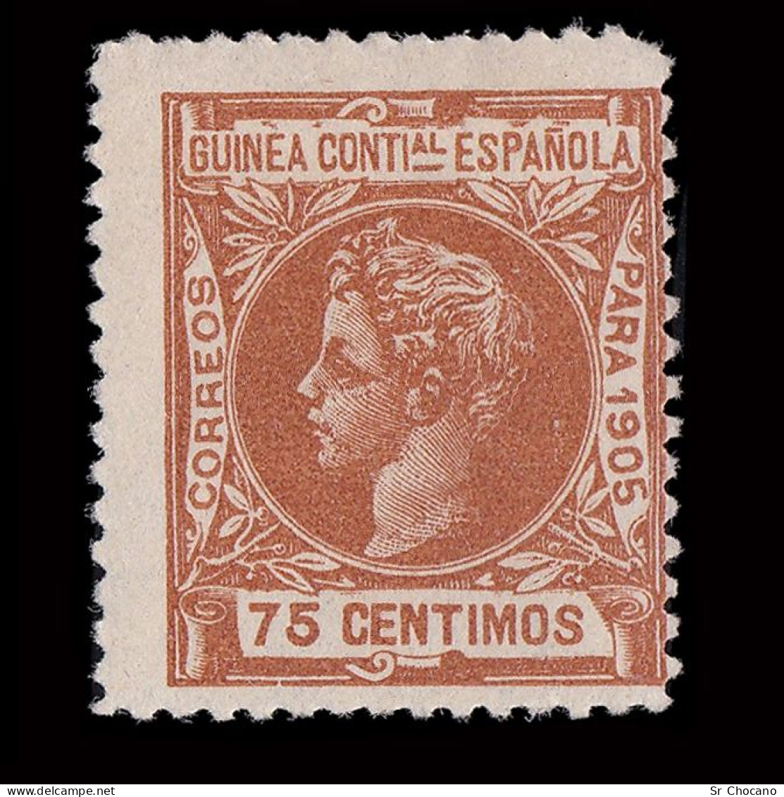 GUINEA ESPAÑOLA. 1905.Alfonso XIII. 75c.Nuevo*. Edifil 36 - Guinée Espagnole