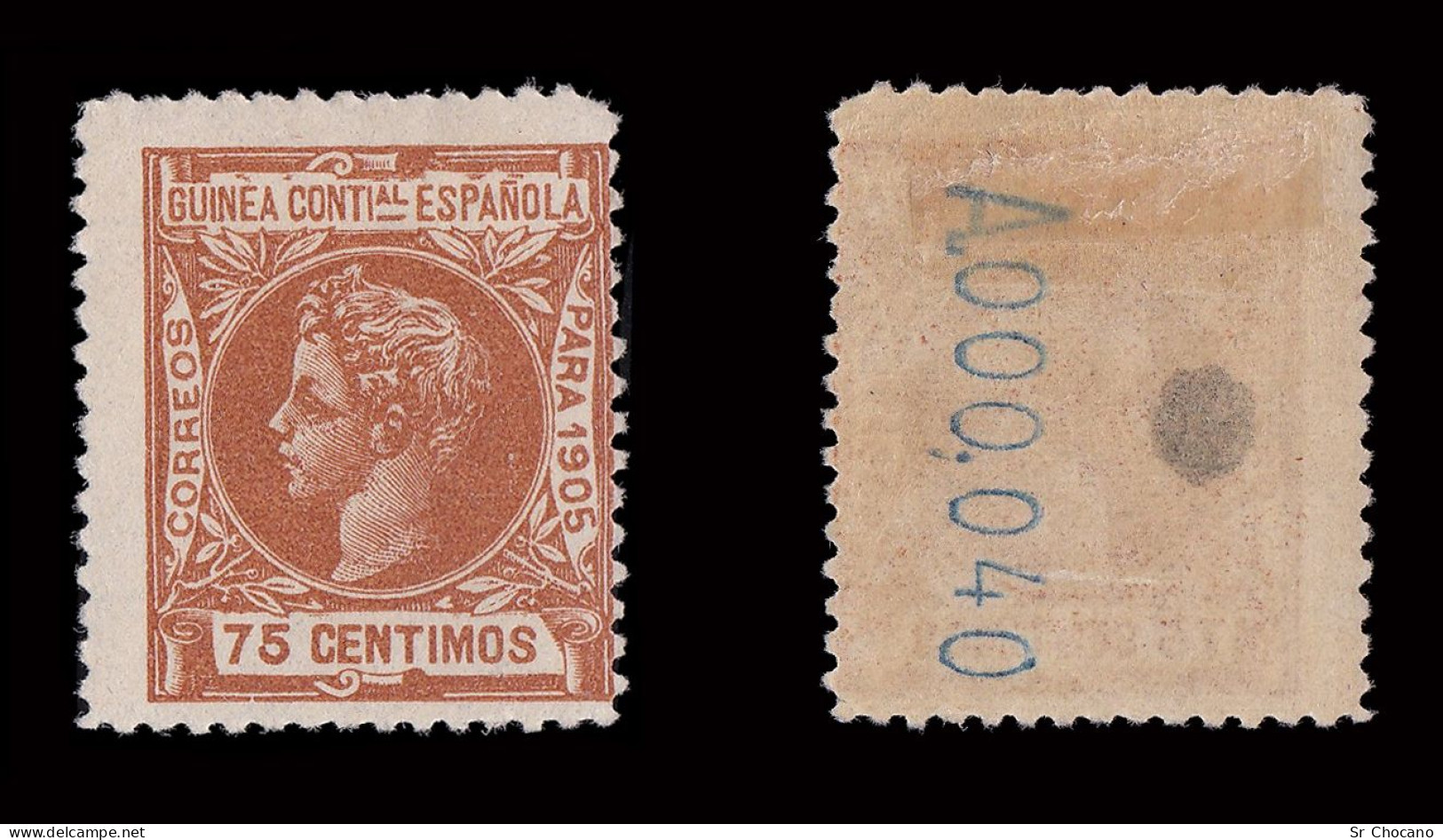 GUINEA ESPAÑOLA. 1905.Alfonso XIII. 75c.Nuevo*. Edifil 36 - Guinée Espagnole