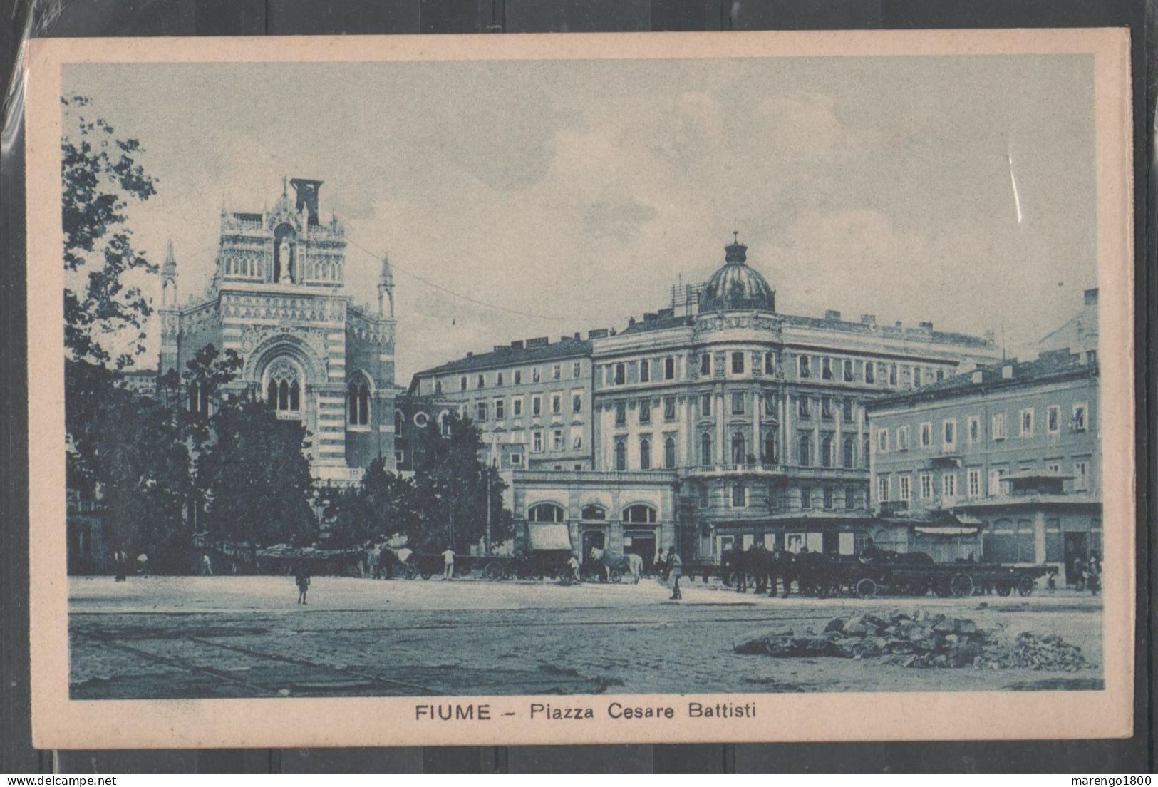 Fiume (Rijeka) - Piazza Cesare Battisti (con Carrozze) - Kroatië