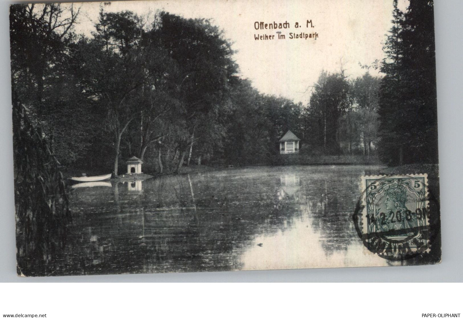 6050 OFFENBACH, Weiher Im Stadtpark, 1920 - Offenbach