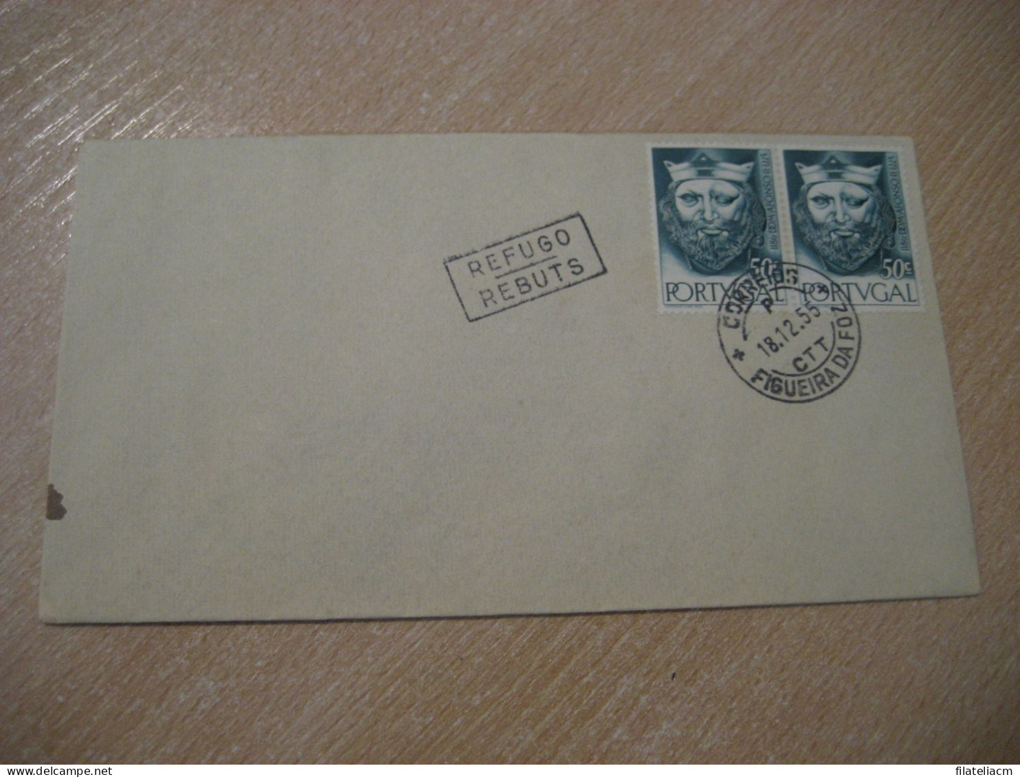 FIGUEIRA DA FOZ 1955 Refugo Rebuts Cancel Cover PORTUGAL - Storia Postale