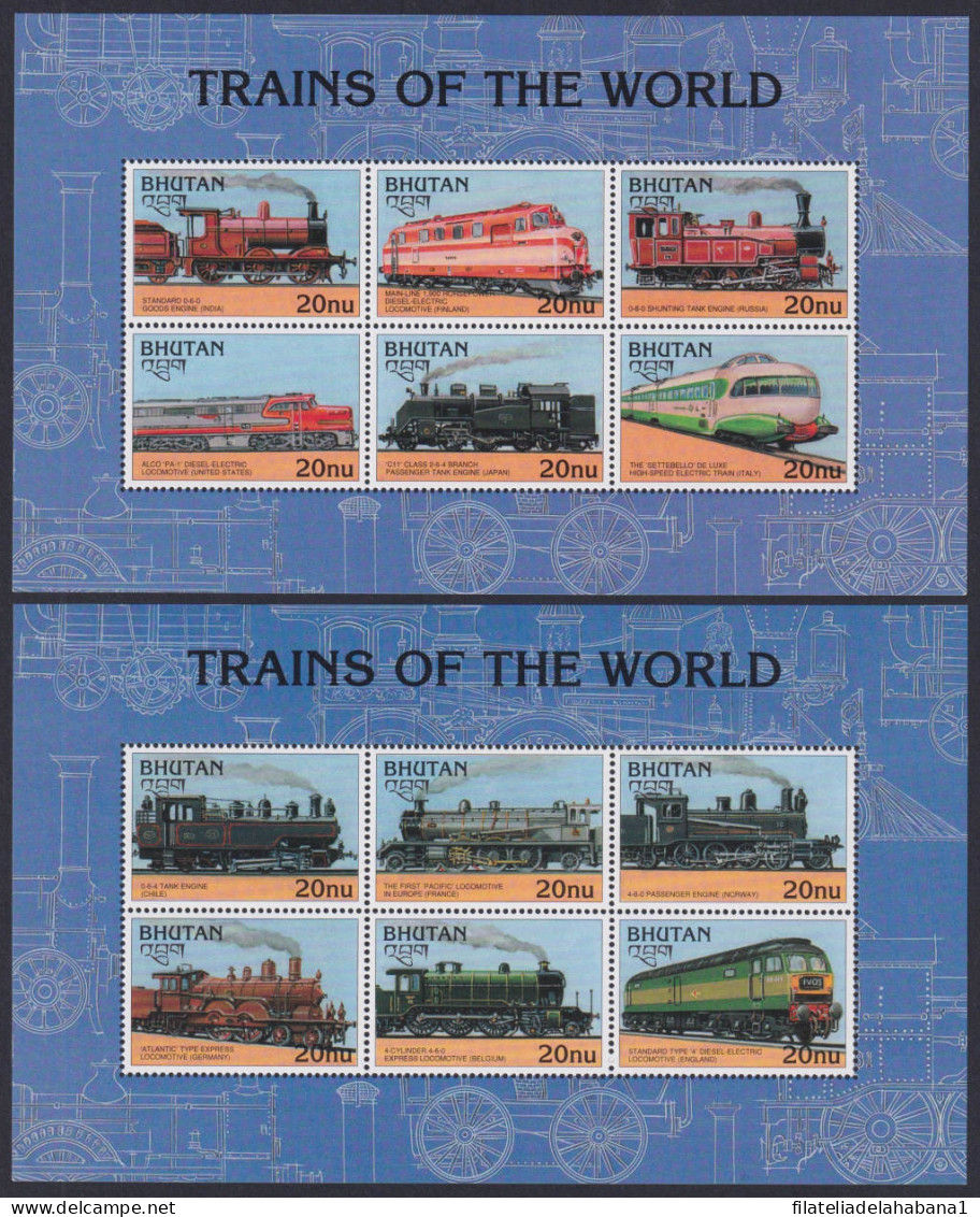 F-EX46658 BHUTAN MNH 1996 RAILROAD FERROCARRIL RAILWAYS TRAIN LOCOMOTIVE.  - Trenes