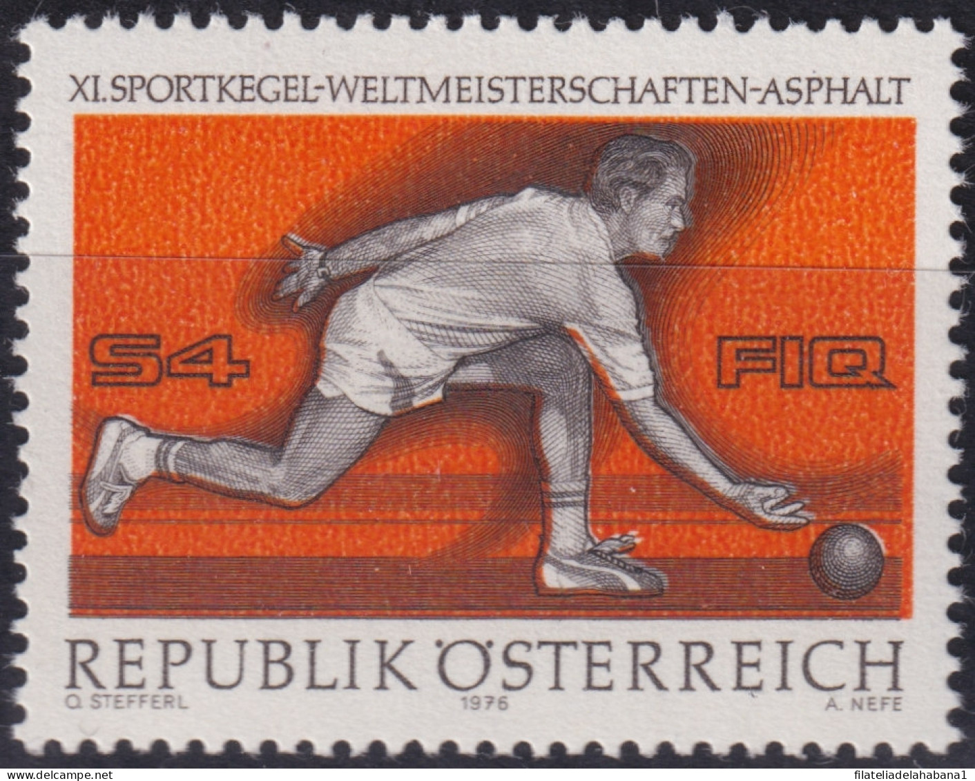 F-EX48258 AUSTRIA MNH 1976 SPORT SKITTLES CHAMPIONSHIP.  - Bocce