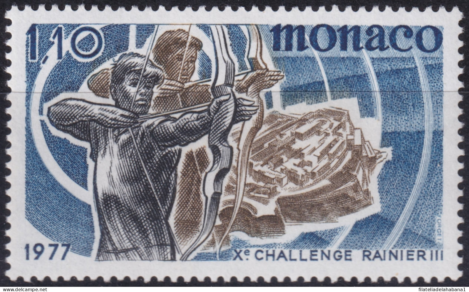 F-EX48259 MONACO MNH 1977 ARCHERY X CHAGENGE RAINIER III.  - Boogschieten