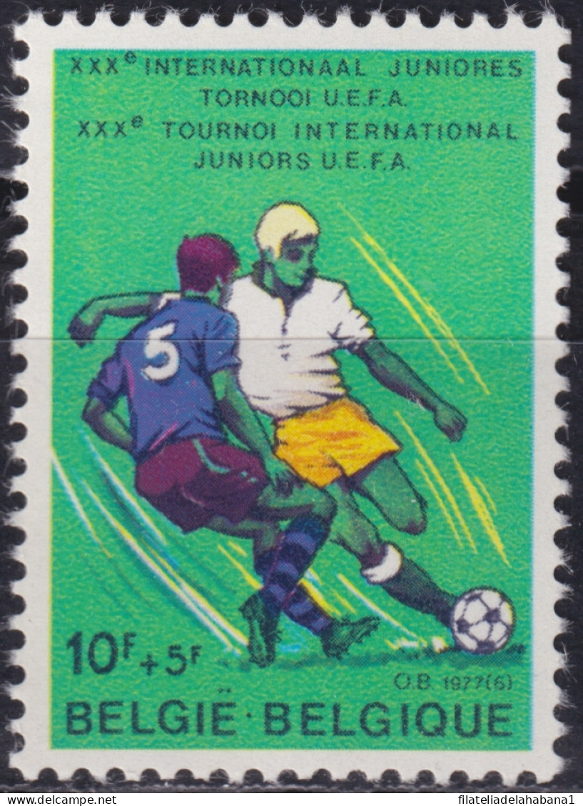 F-EX48262 BELGIUM BELGIQUE MNH 1977 SPORT YOUTH SOCCER FOOTBALL CHAMPIONSHIP.  - Fußball-Europameisterschaft (UEFA)