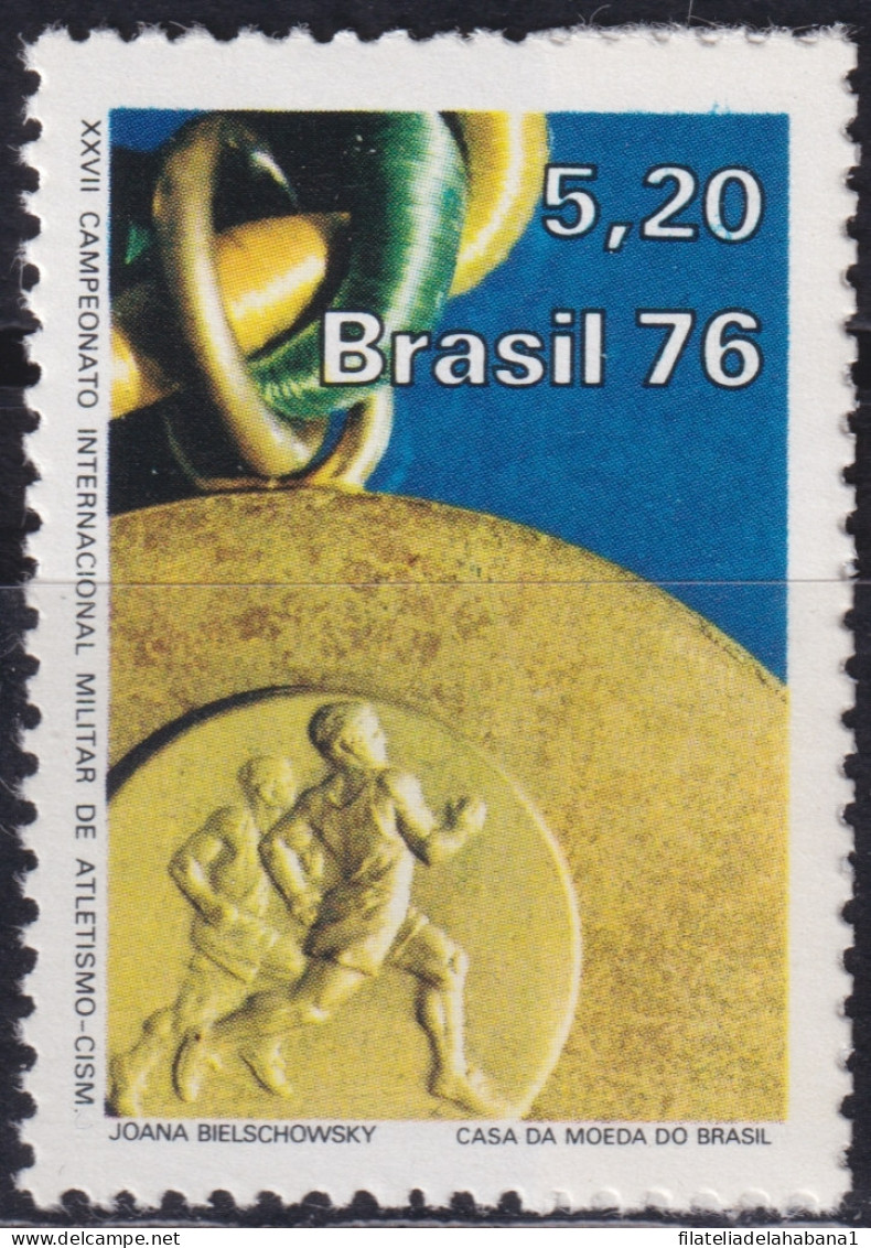 F-EX48263 BRAZIL BRASIL MNH 1976 SPORT WORLD MILITAR CHAMPIONSHIP ATHLETISM.  - Atletismo