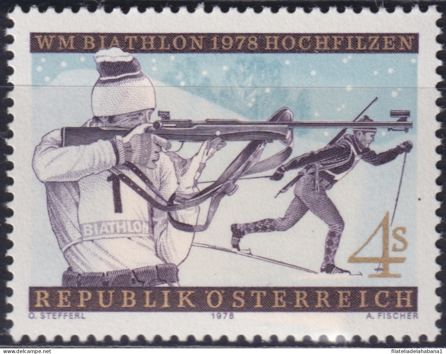 F-EX48272 AUSTRIA MNH 1978 SHUTTING BIATHLON WINTER SPORT SKI.  - Tiro (armas)