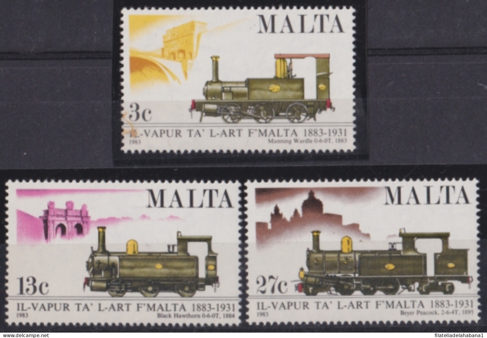 F-EX48352 MALTA MNH 1983 RAILROAD FERROCARRIL RAILWAYS TRAIN LOCOMOTIVE.  - Trenes