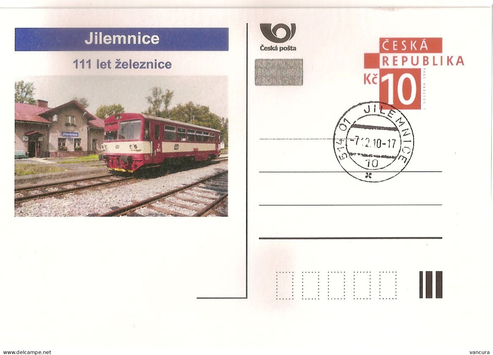 Card CDV C Czech Republic 111th Jilemnice Railway Line Anniversary 2010 NOTICE POOR SCAN, BUT THE CARD IS FINE! - Treni