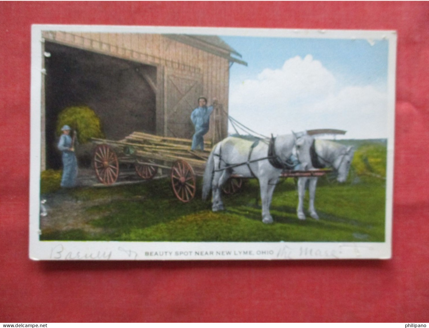 Lumber On Wagon  Near New Lyme.  Ohio      Ref 6364 - Other & Unclassified