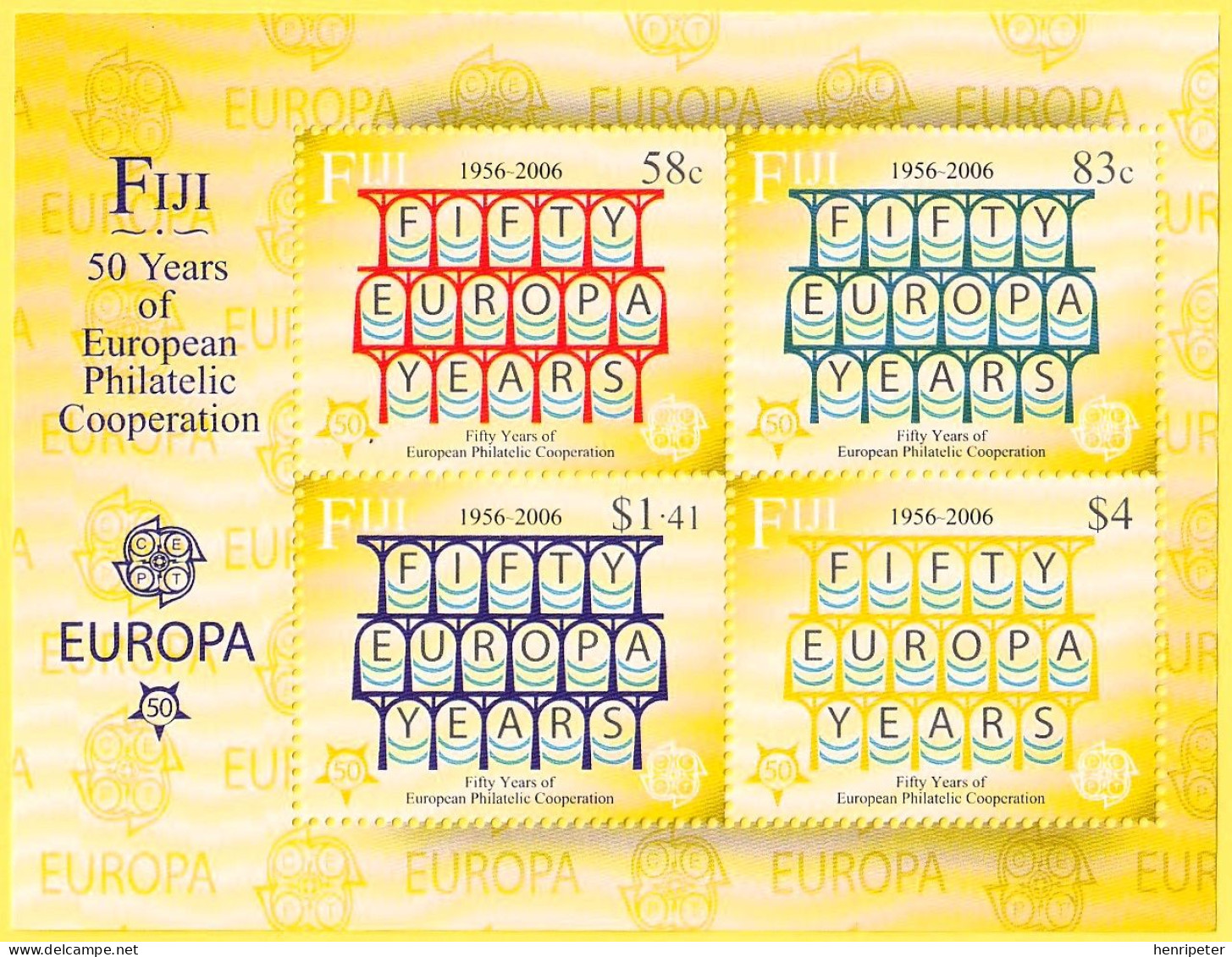 Bloc-feuillet Neuf** - 50 Ans De Coopération Philatélique Européenne - N° BF48 (Yvert) - Fidji 2005 - Fiji (1970-...)
