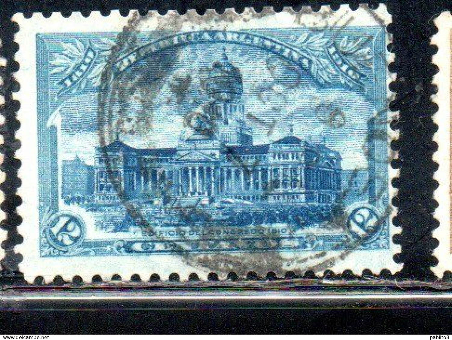 ARGENTINA 1910 CONGRESS BUILDINGS 12c USED USADO OBLITERE' - Used Stamps
