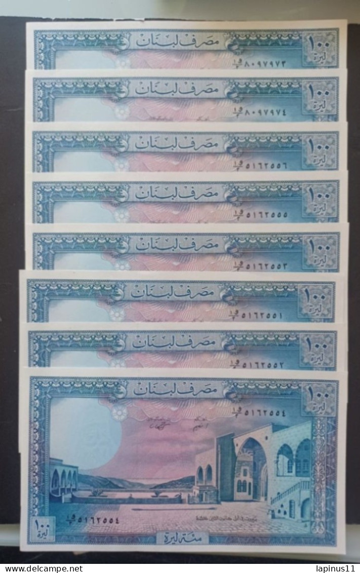 BANKNOTE LEBANON لبنان LIBAN 1988 100 LIVRES NOT CIRCULATED 8 PIECES - Libanon