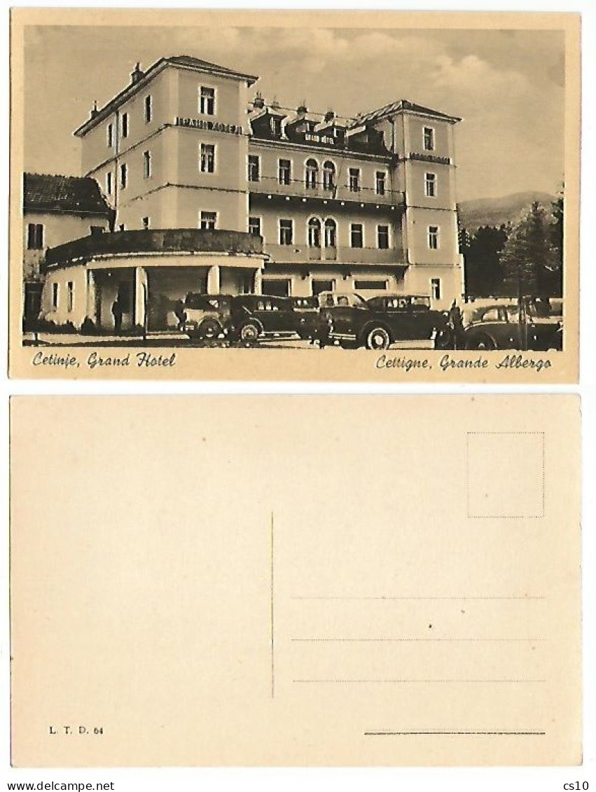 Cetinje Cettigne Grand Hotel B/w Pcard Unused - Montenegro