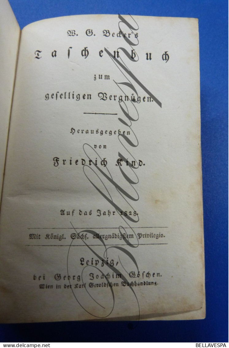 W. G. Becker's Taschenbuch zum geselligen Vergnügen. Auf das Jahr 1828.Koper Kupher Gravures