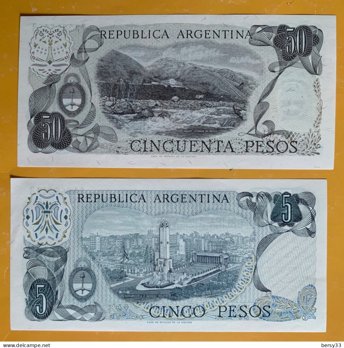 ARGENTINE - Lot 2 Billets 5 Et 50 PESOS - NEUFS ! - Argentine