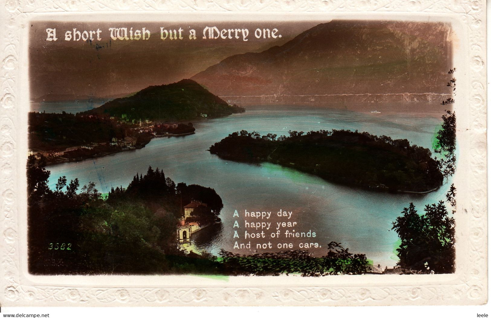 CO95. Vintage Greetings Postcard. A Short Wish But A Merry One. - Abbildungen