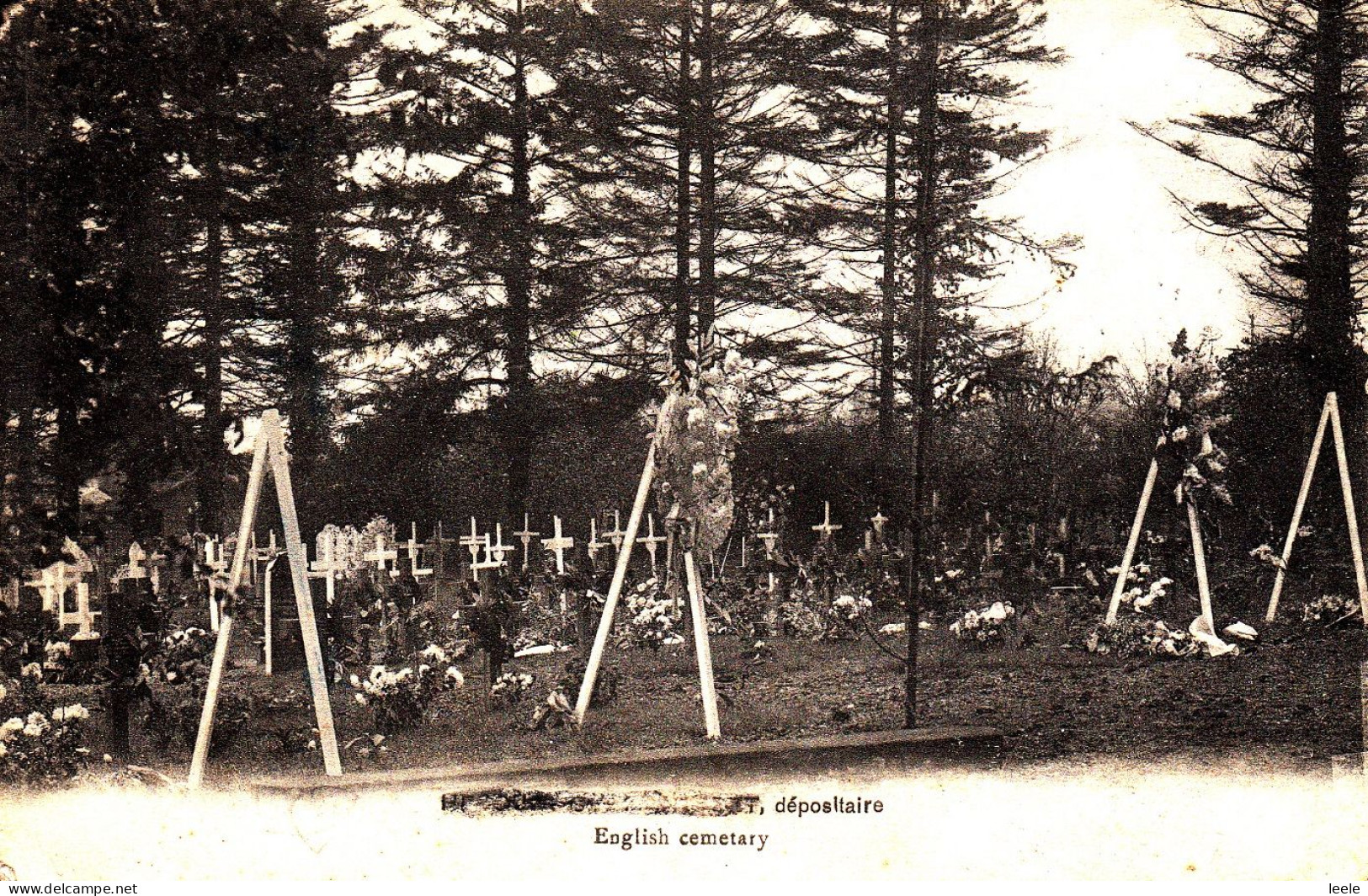 CO07. Vintage French Postcard. WWI English Cemetary.Hecquet Chassée Marcadet - Cementerios De Los Caídos De Guerra