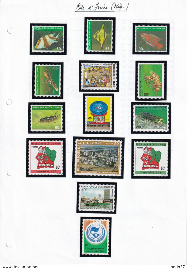 Côte d'Ivoire - Collection jusqu'en 2005 - Poste & Poste aérienne - Neufs ** sans charnière - TB