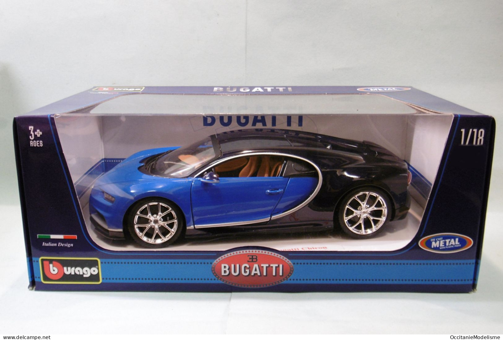 Bburago - BUGATTI CHIRON Bleu Réf. 11040 Burago BO 1/18 - Burago