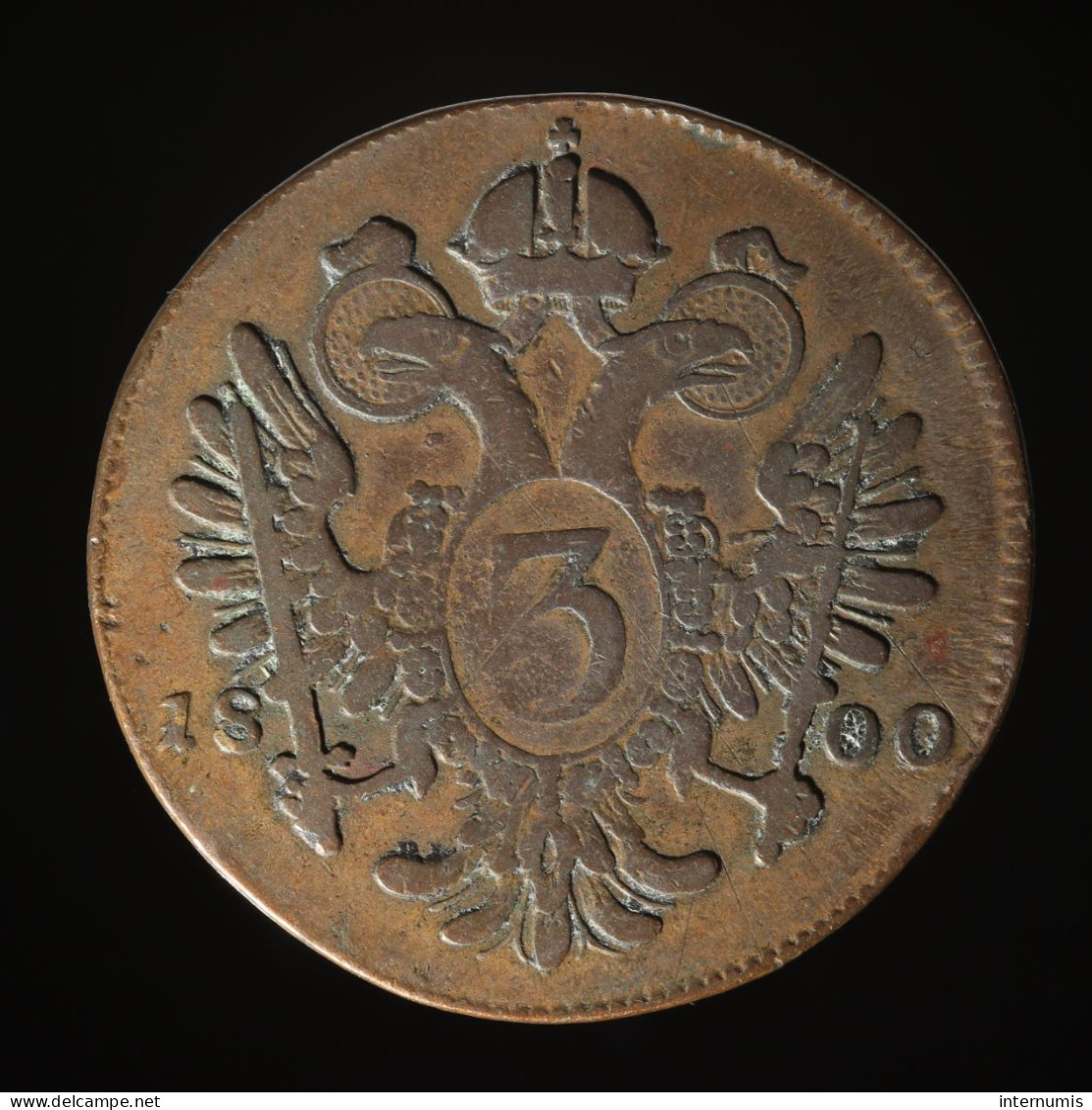  Autriche / Austria, Franz II, 3 Kreuzer, 1800, Prague, Cuivre (Copper), TTB (EF),
KM#2115.3 - Austria