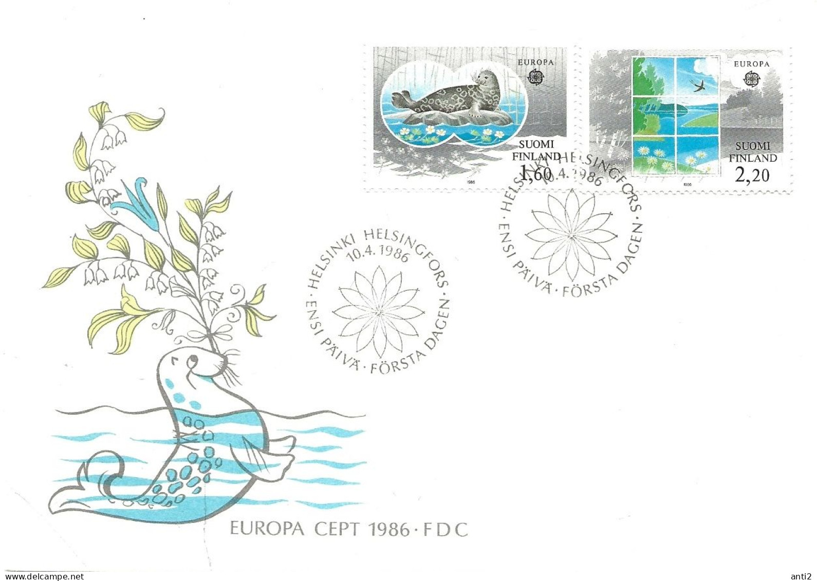 Finland   1986 Europe: Nature Conservation And Environmental Protection, Mi 985-986    FDC - Briefe U. Dokumente