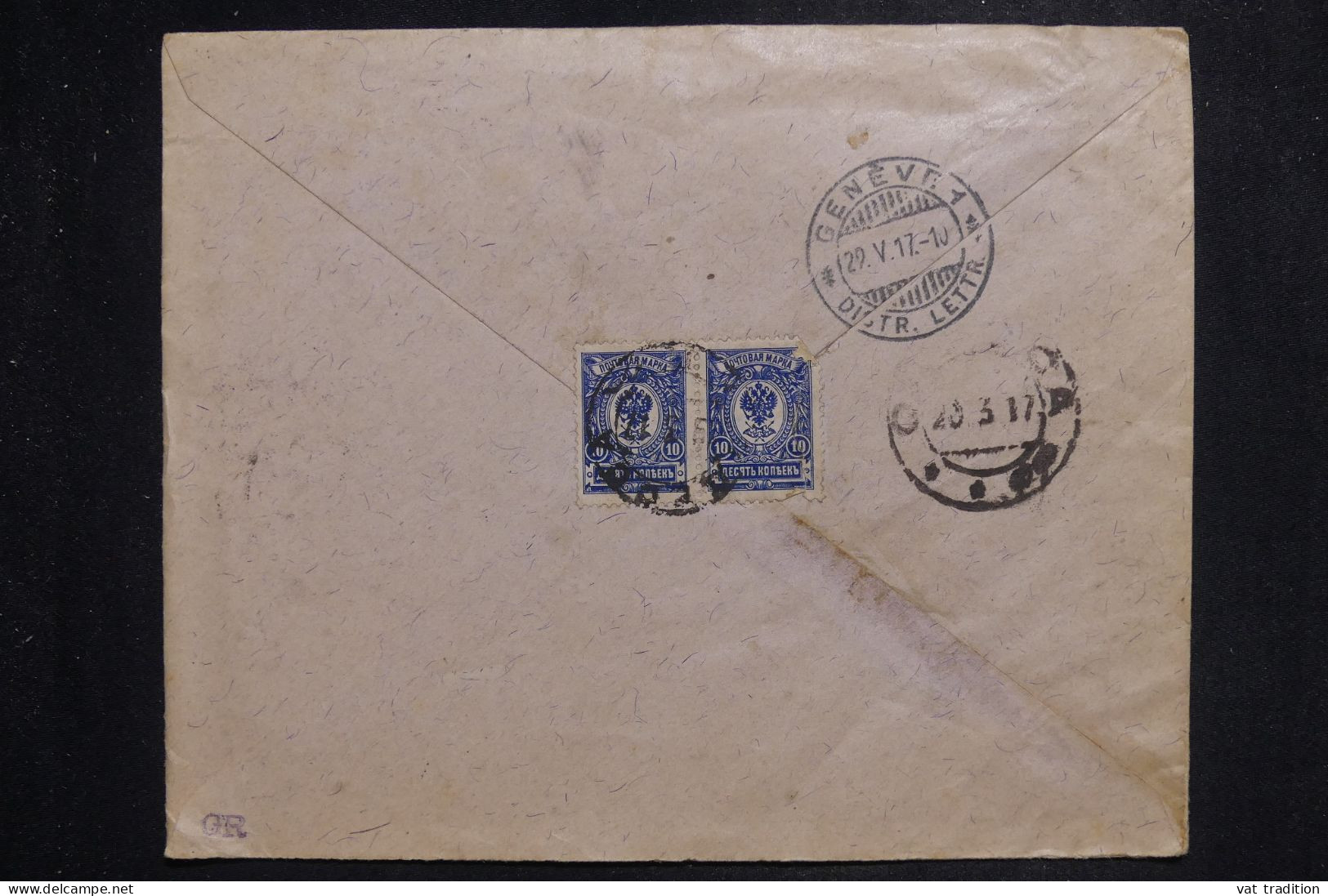 RUSSIE - Enveloppe En Recommandé De Odessa Pour La Suisse En 1917, Affranchissement Au Dos - L 151089 - Brieven En Documenten