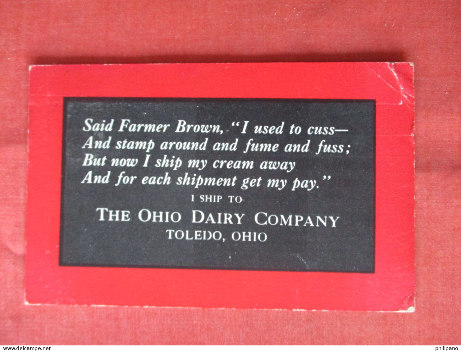 The Ohio Dairy Company Toledo Ohio  Ref 6364 - Werbepostkarten