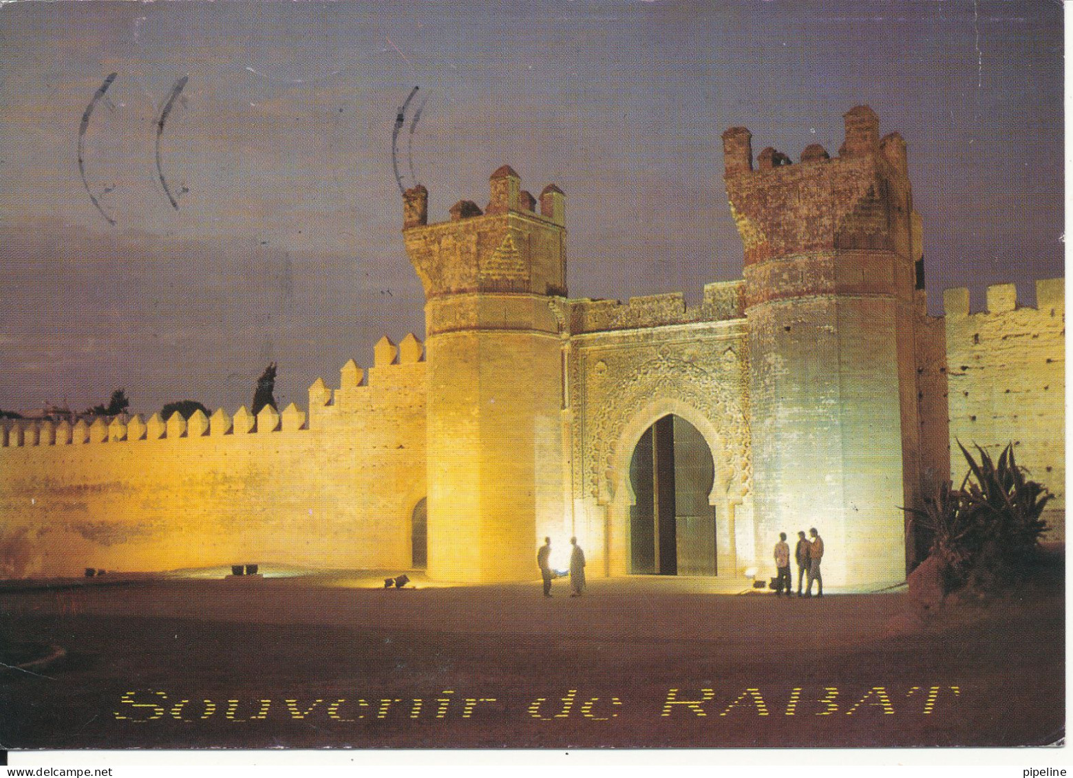 Algeria Postcard Sent To Denmark Rabat 16-5-2001 (Rabat By Night) - Autres & Non Classés