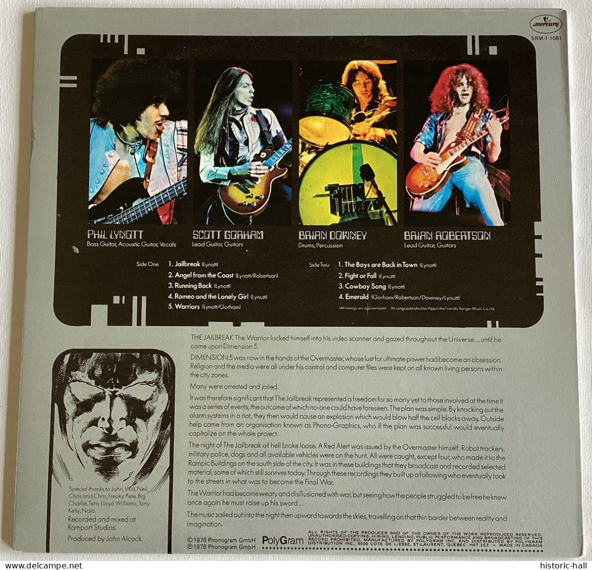 THIN LIZZY  - Jailbreak - LP - 1976- Canadian Press - Hard Rock & Metal