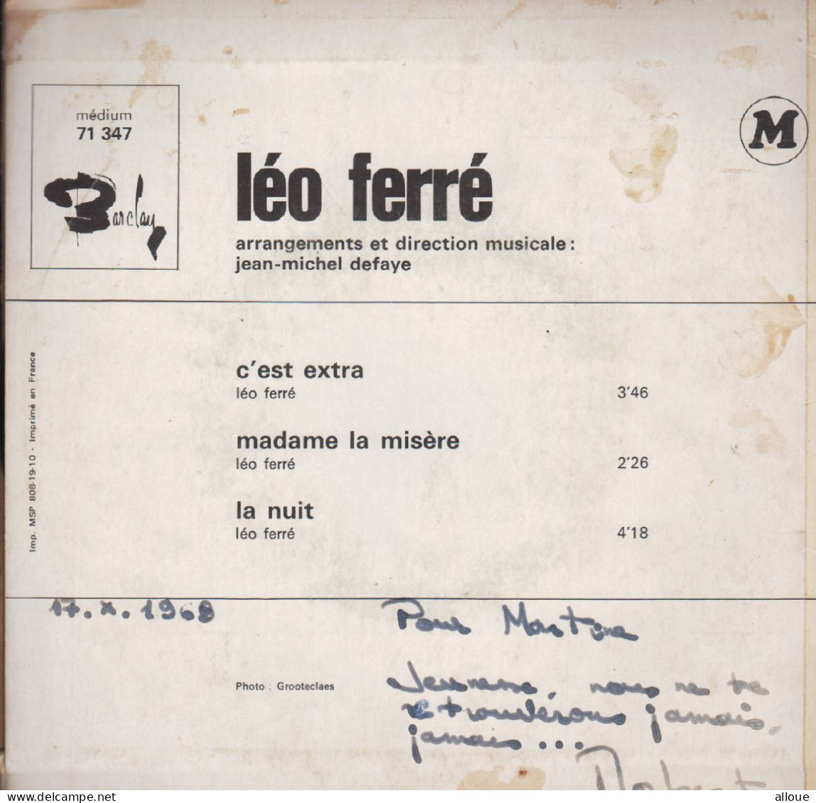 LEO FERRE FR EP C'EST EXTRA + 2 - Other - French Music
