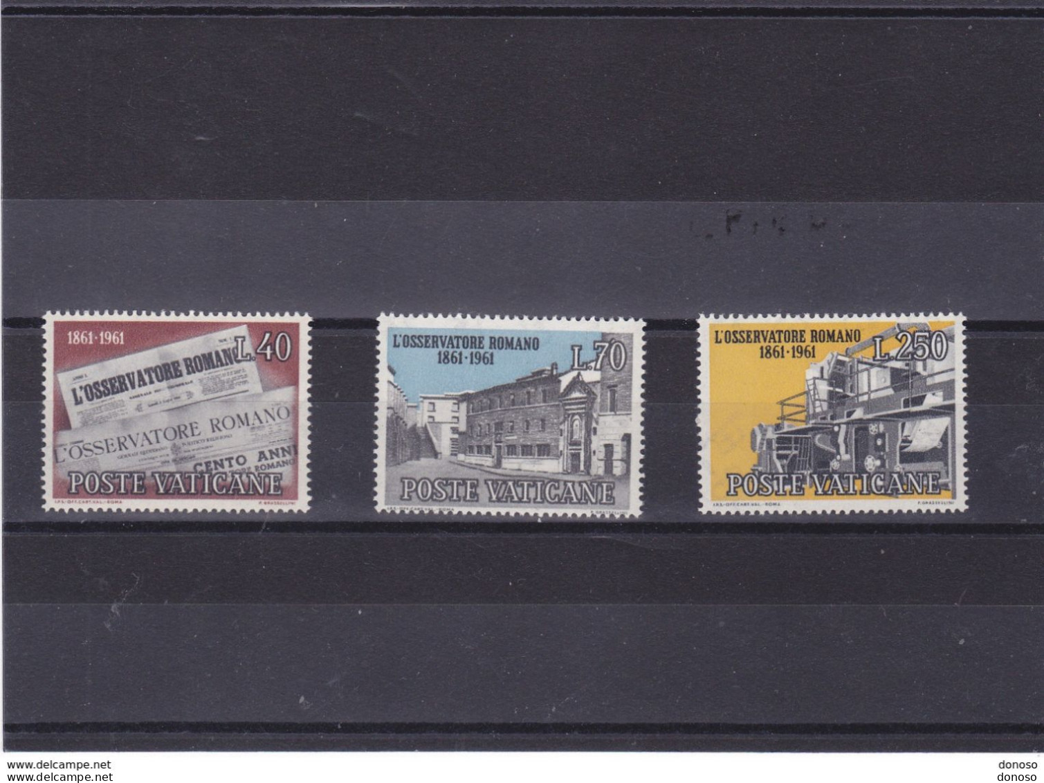 VATICAN 1961 OSSERVATORE ROMANO Yvert 328-330, Michel 375-377 NEUF** MNH Cote 5 Euros - Unused Stamps